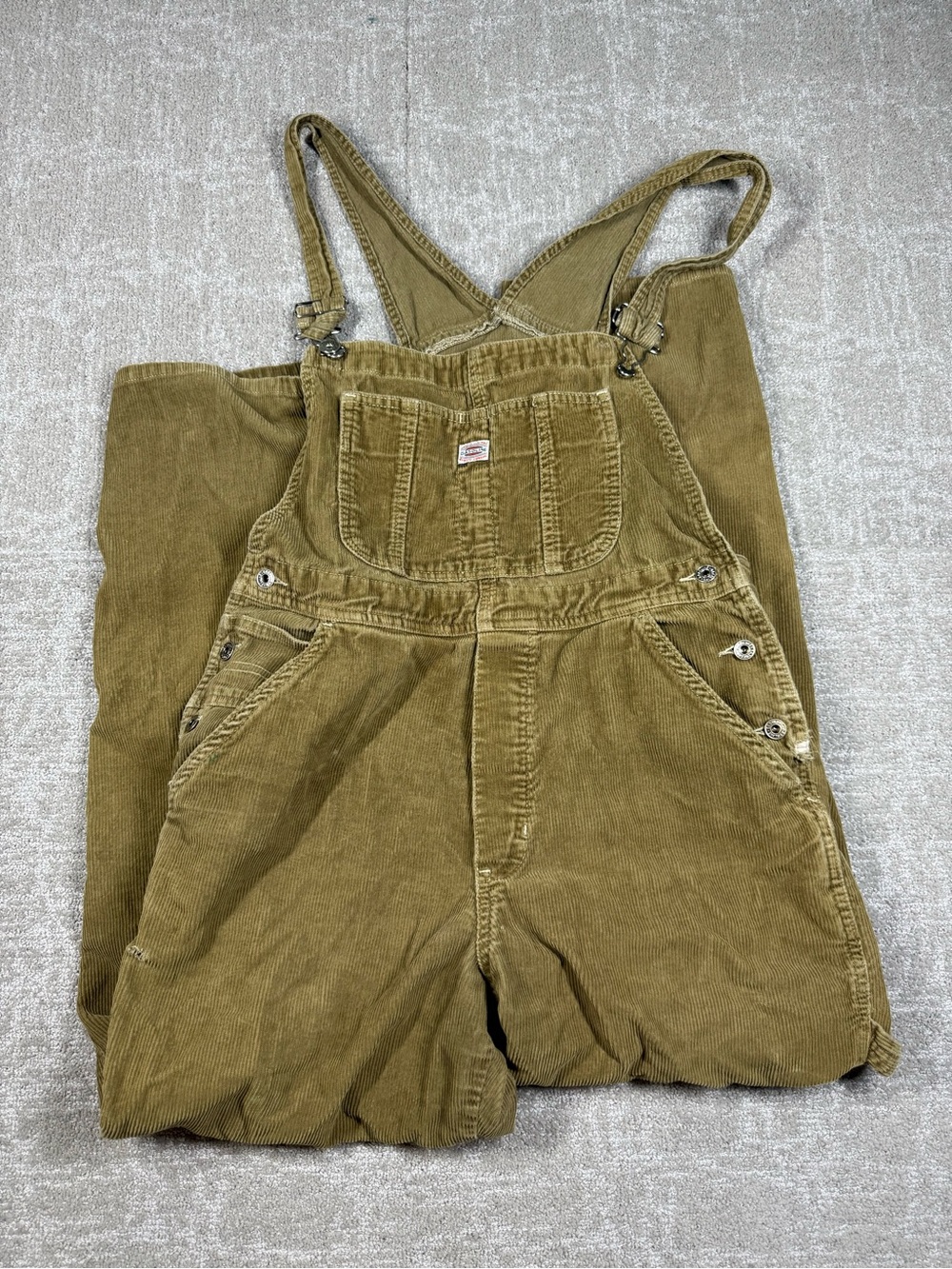 Vintage Gasoline Industrial Co Olive Green Corduroy Overalls AS IS Size M